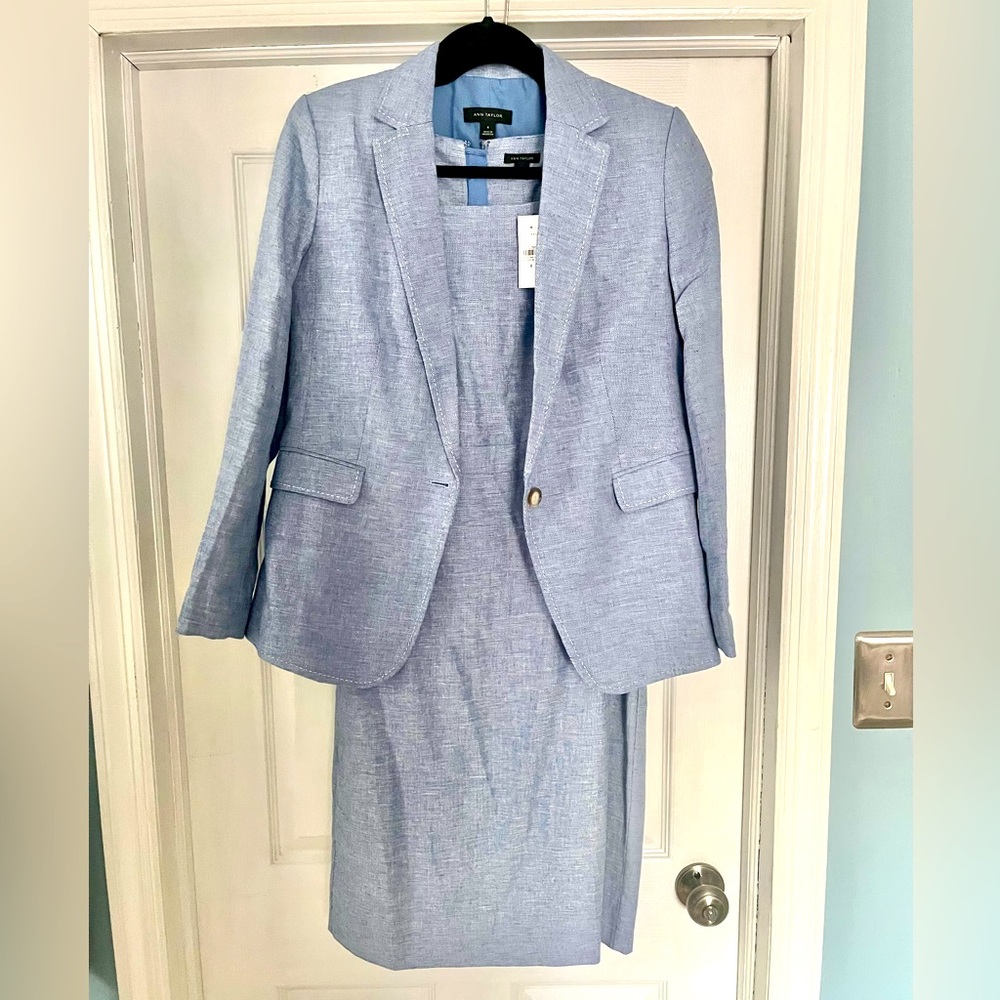 Tall Summer Sky Blue Dress Suit